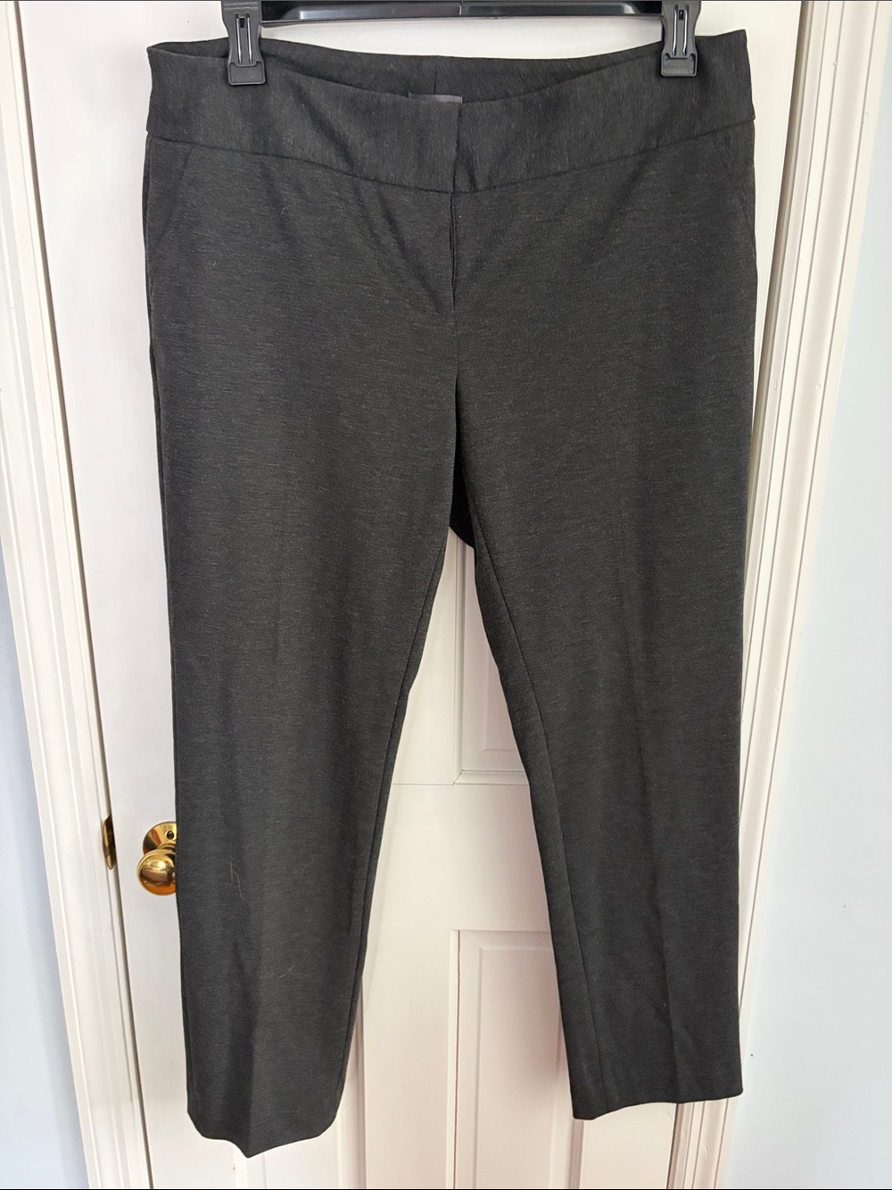 Vince Camuto Charcoal Pull-On Cropped Straight-Leg Pants